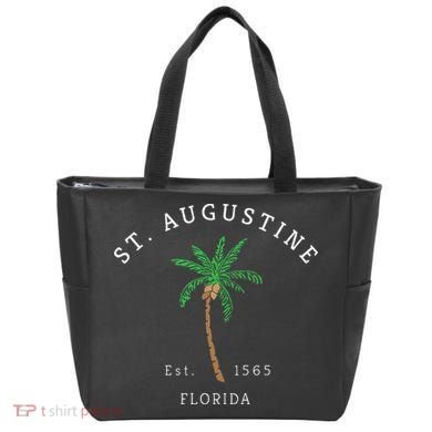 Retro Cool St. Augustine Florida Colorful Palm Tree Novelty Tote Bag