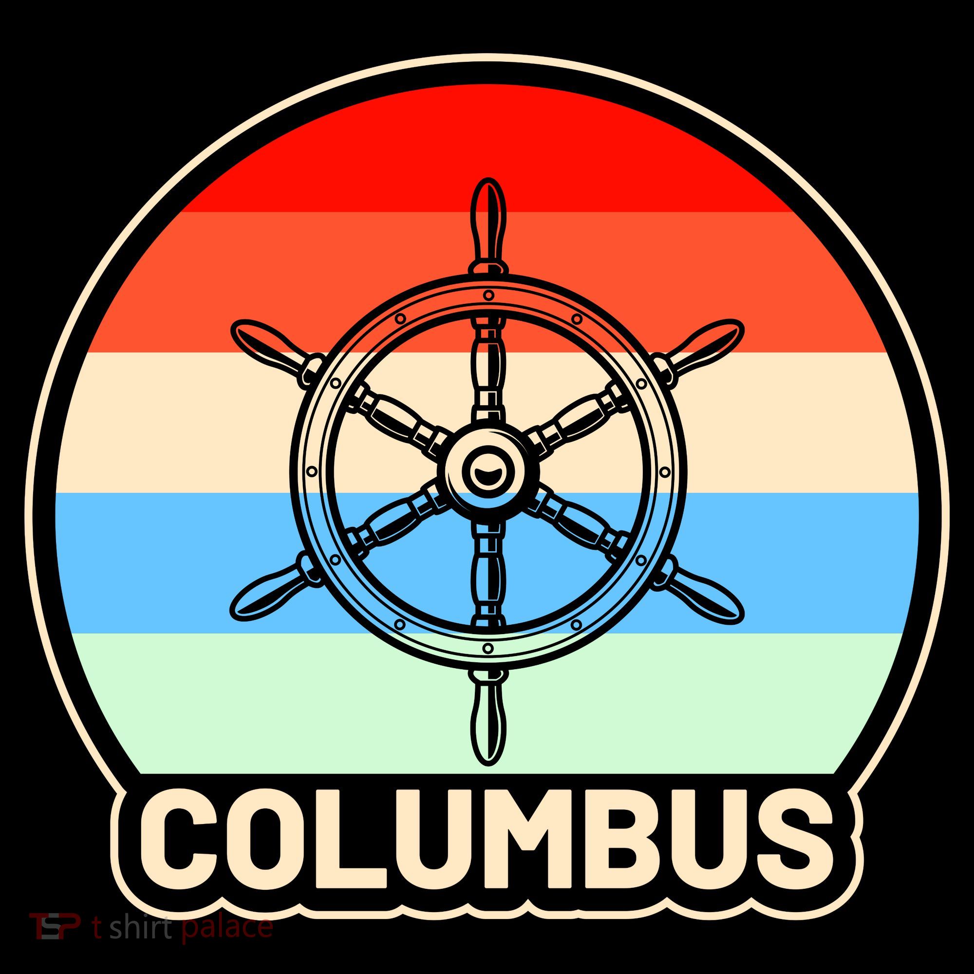Retro Columbus Ship Wheel Coffee Mug