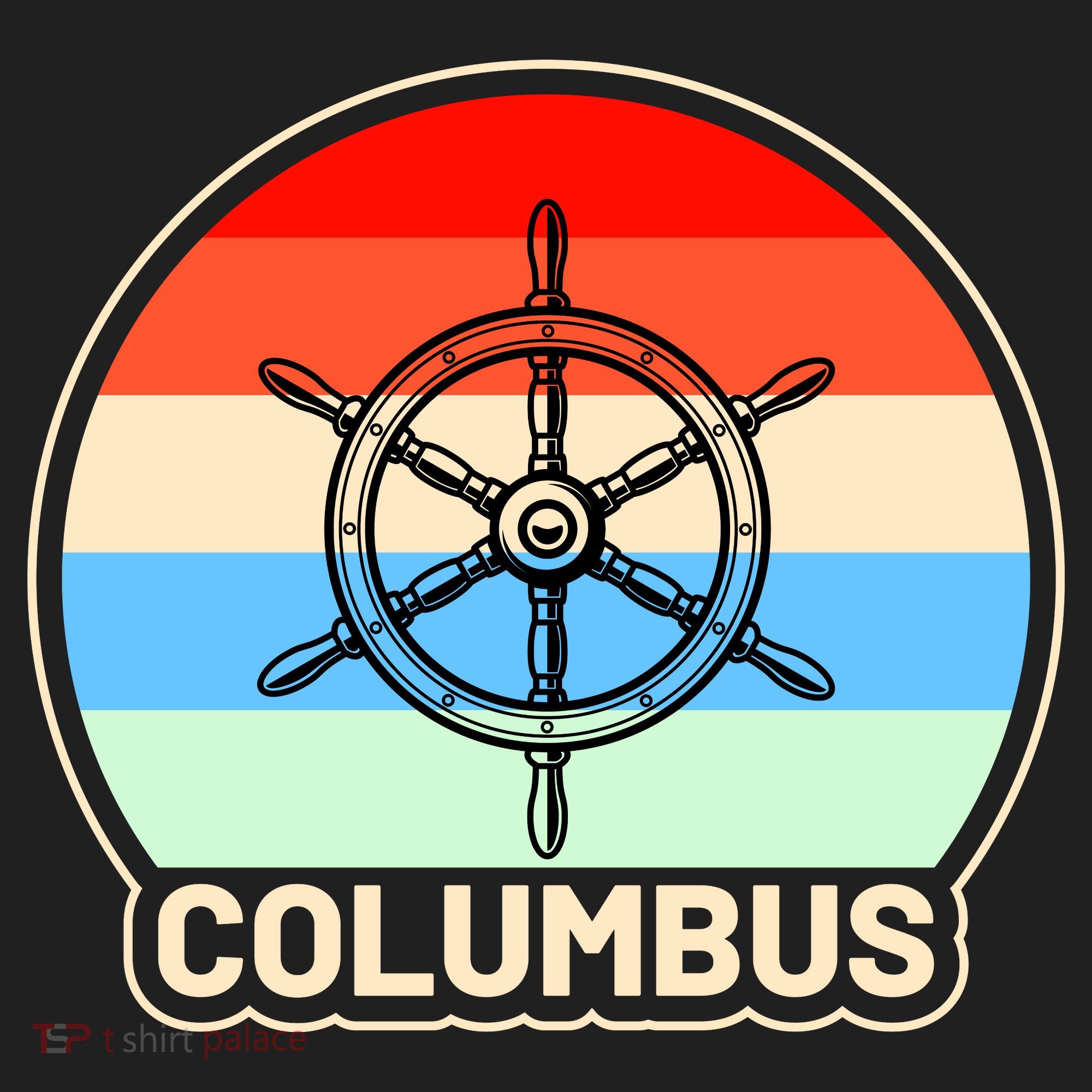 Retro Columbus Ship Wheel Tumbler