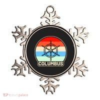 Retro Columbus Ship Wheel Ornament thumb 0