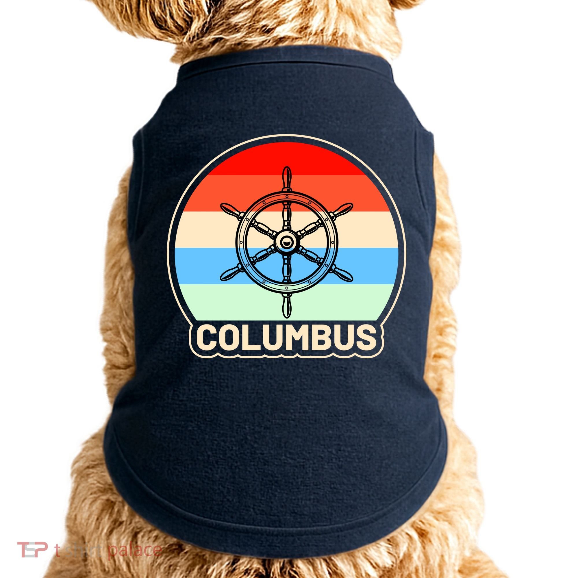 Retro Columbus Ship Wheel Doggie Tank