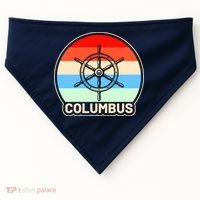Retro Columbus Ship Wheel USA-Made Doggie Bandana thumb 0