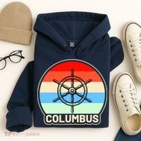 Retro Columbus Ship Wheel Hoodie thumb 4