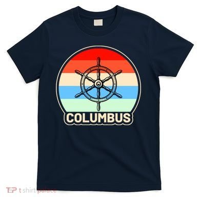 Retro Columbus Ship Wheel T-Shirt