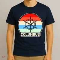 Retro Columbus Ship Wheel T-Shirt thumb 3