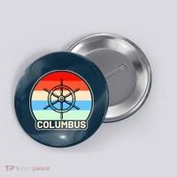 Retro Columbus Ship Wheel Button thumb 0