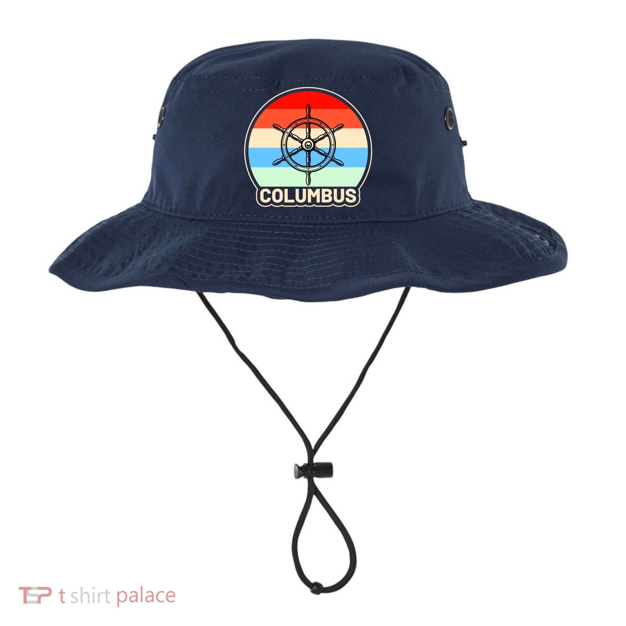 Retro Columbus Ship Wheel Bucket Hat