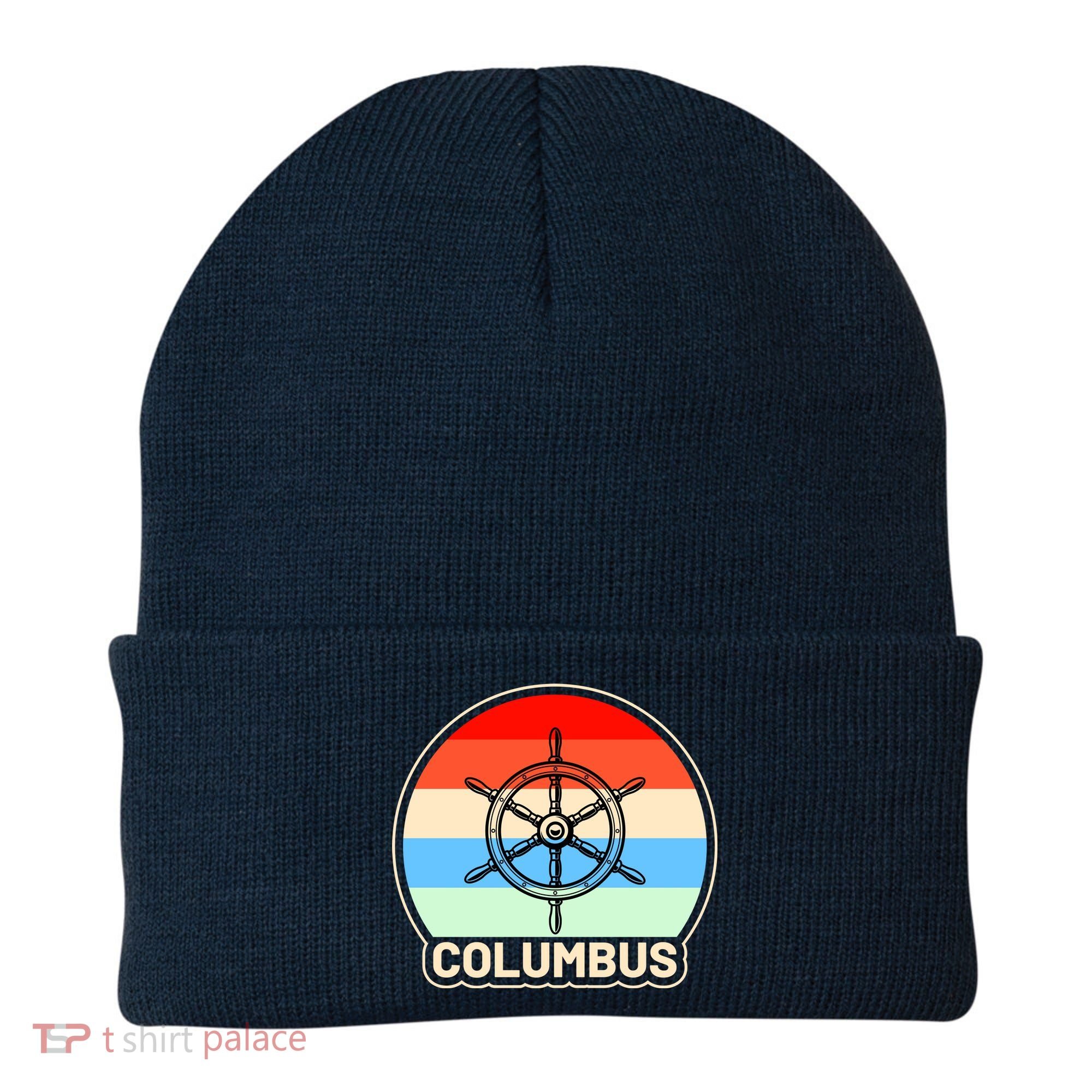 Retro Columbus Ship Wheel Beanie