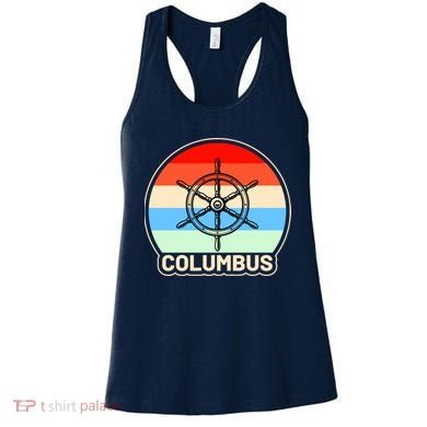 Retro Columbus Ship Wheel Women's Tank Top