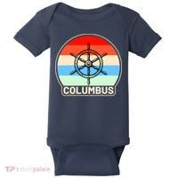 Retro Columbus Ship Wheel Baby Bodysuit thumb 0