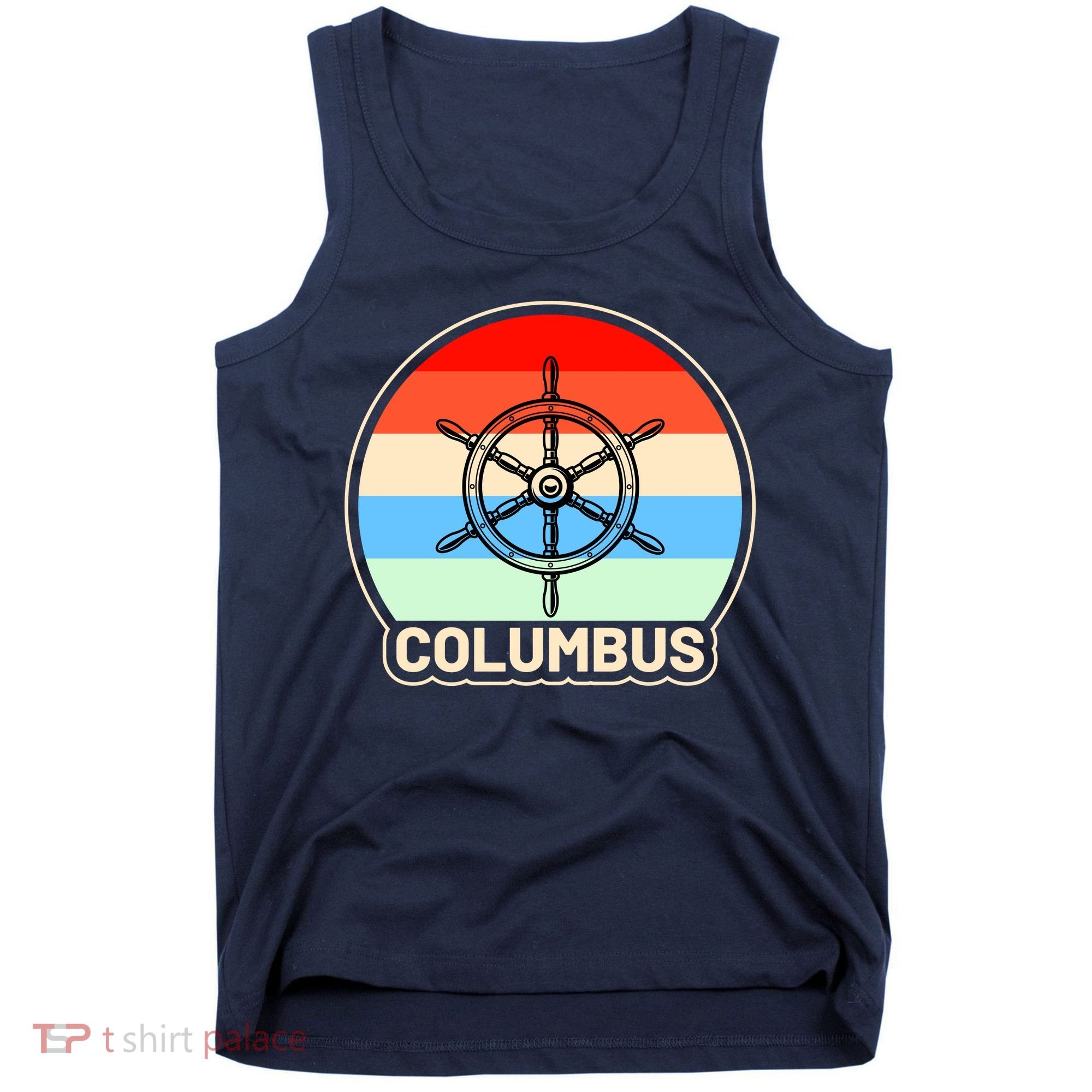 Retro Columbus Ship Wheel Tank Top