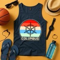 Retro Columbus Ship Wheel Tank Top thumb 4