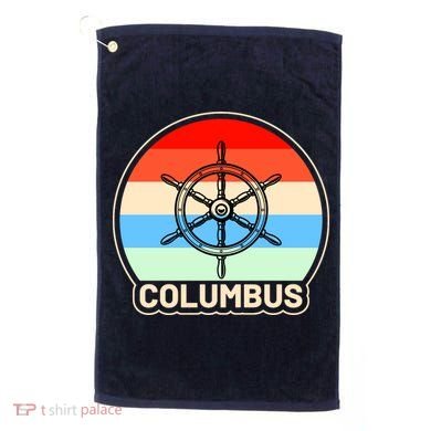 Retro Columbus Ship Wheel Golf Towel