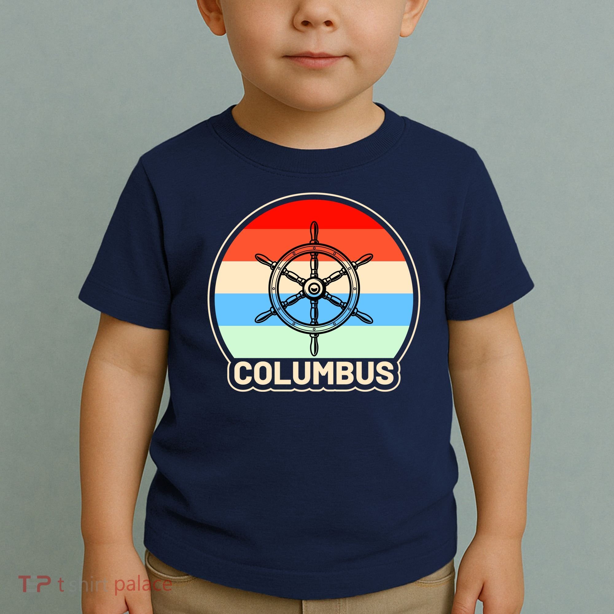 Retro Columbus Ship Wheel Toddler T-Shirt