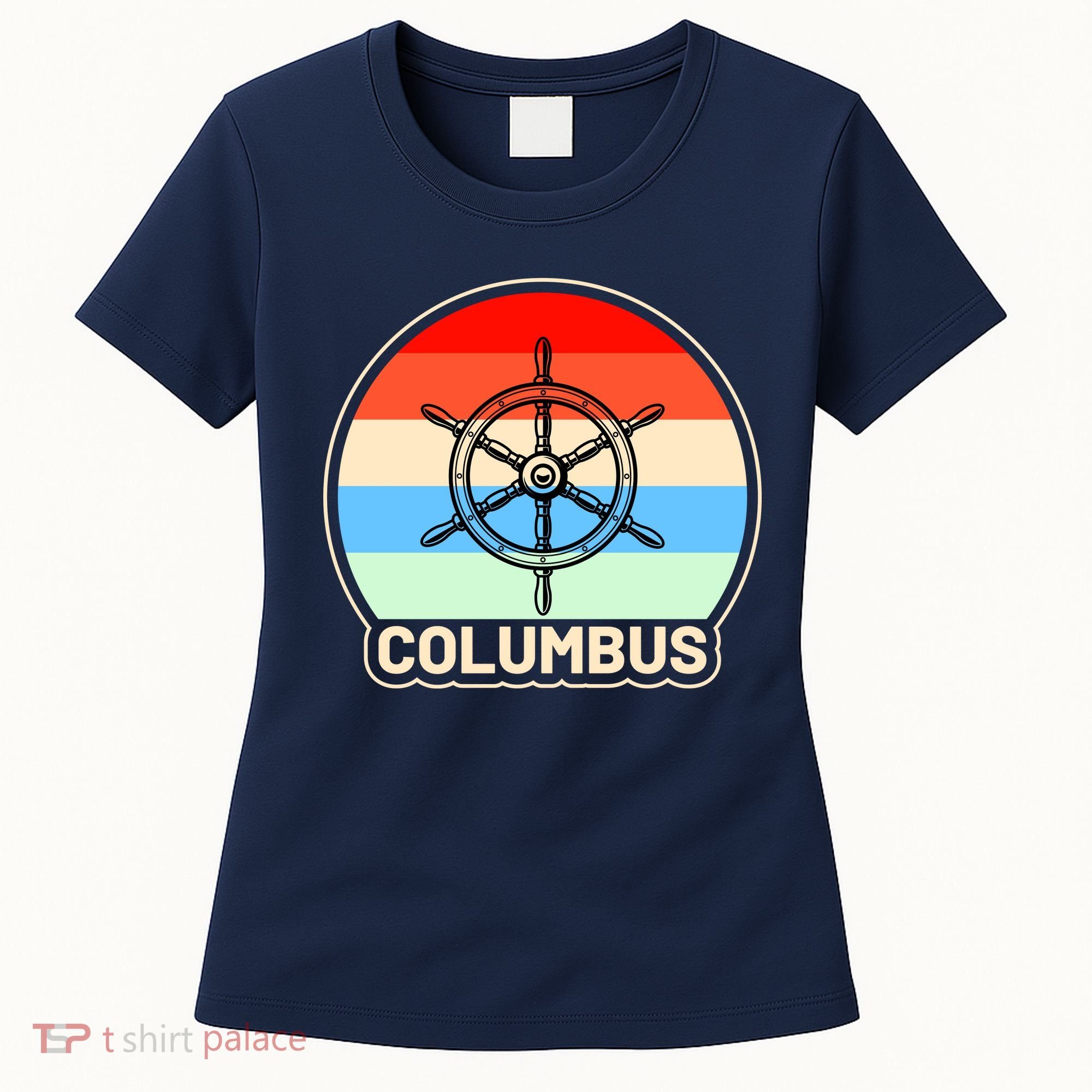 Retro Columbus Ship Wheel Women's T-Shirt