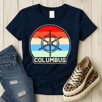 Retro Columbus Ship Wheel Women's T-Shirt thumb 3