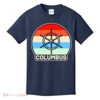 Retro Columbus Ship Wheel Kids T-Shirt thumb 0