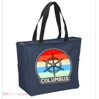 Retro Columbus Ship Wheel Tote Bag thumb 2