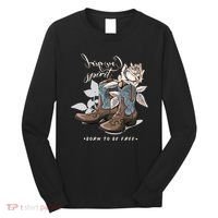 Reverse Cowgirl Spirit Born To Be Free Boots Long Sleeve Shirt thumb 0