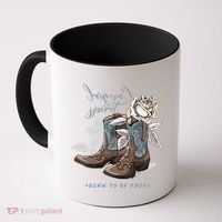 Reverse Cowgirl Spirit Born To Be Free Boots Coffee Mug thumb 0