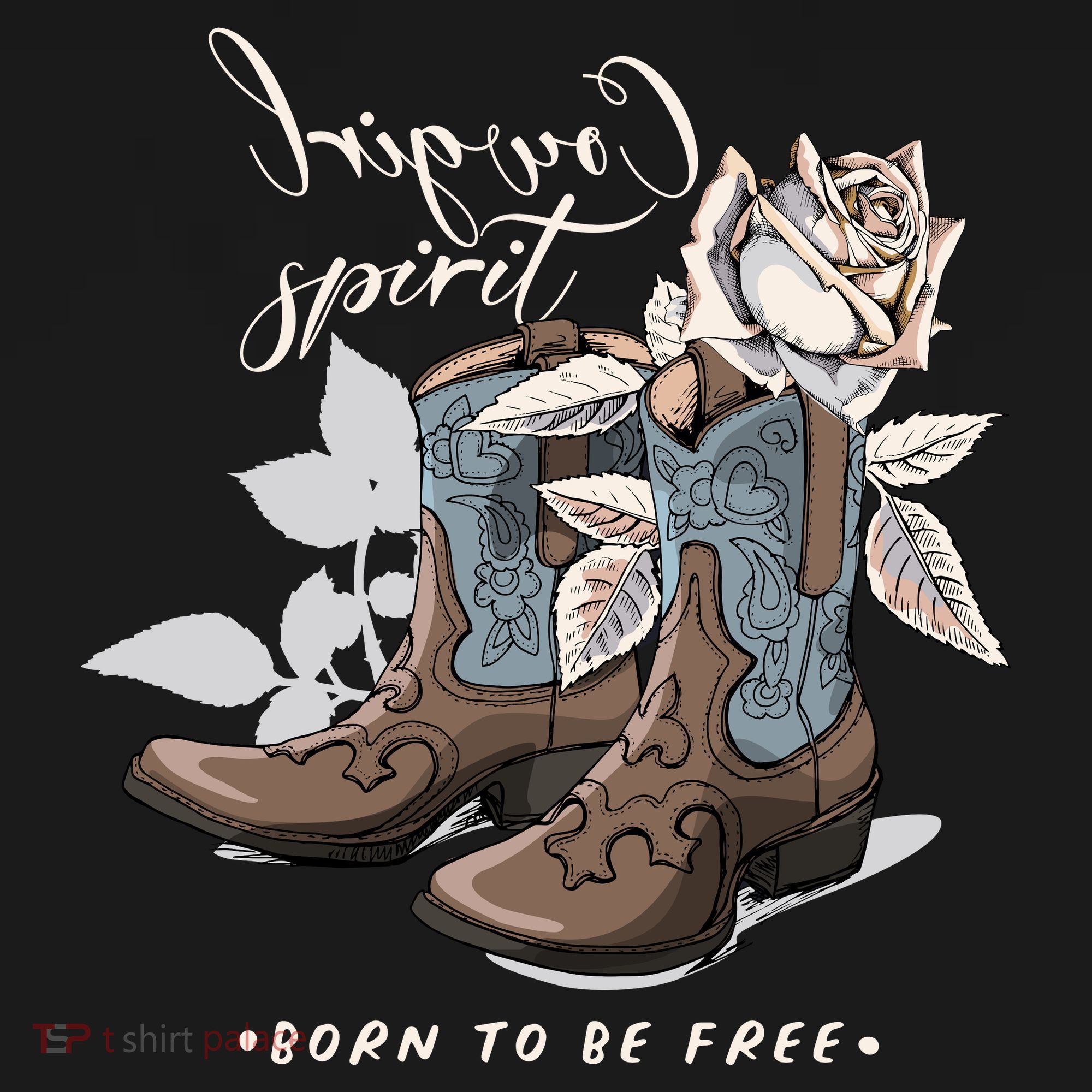 Reverse Cowgirl Spirit Born To Be Free Boots Women's Hoodie