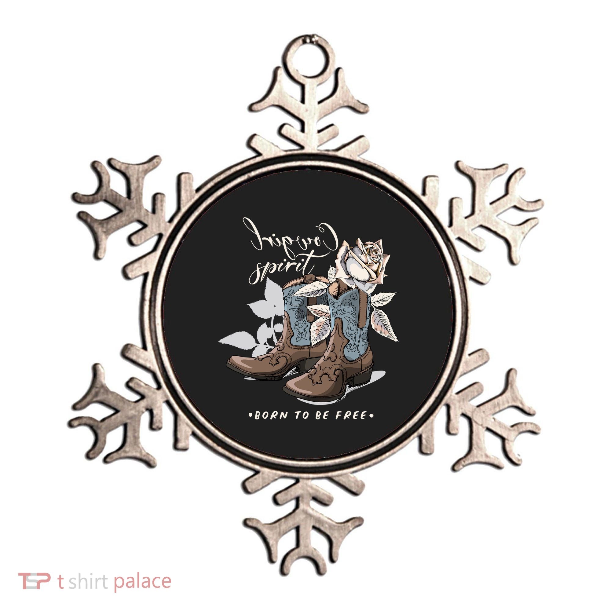 Reverse Cowgirl Spirit Born To Be Free Boots Ornament