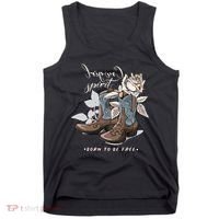 Reverse Cowgirl Spirit Born To Be Free Boots Tank Top thumb 0