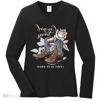 Reverse Cowgirl Spirit Born To Be Free Boots Women's Long Sleeve Shirt thumb 0