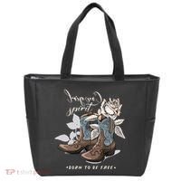 Reverse Cowgirl Spirit Born To Be Free Boots Tote Bag thumb 0