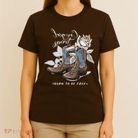 Reverse Cowgirl Spirit Born To Be Free Boots T-Shirt thumb 4