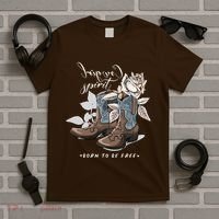 Reverse Cowgirl Spirit Born To Be Free Boots T-Shirt thumb 5