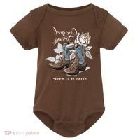 Reverse Cowgirl Spirit Born To Be Free Boots Baby Bodysuit thumb 0