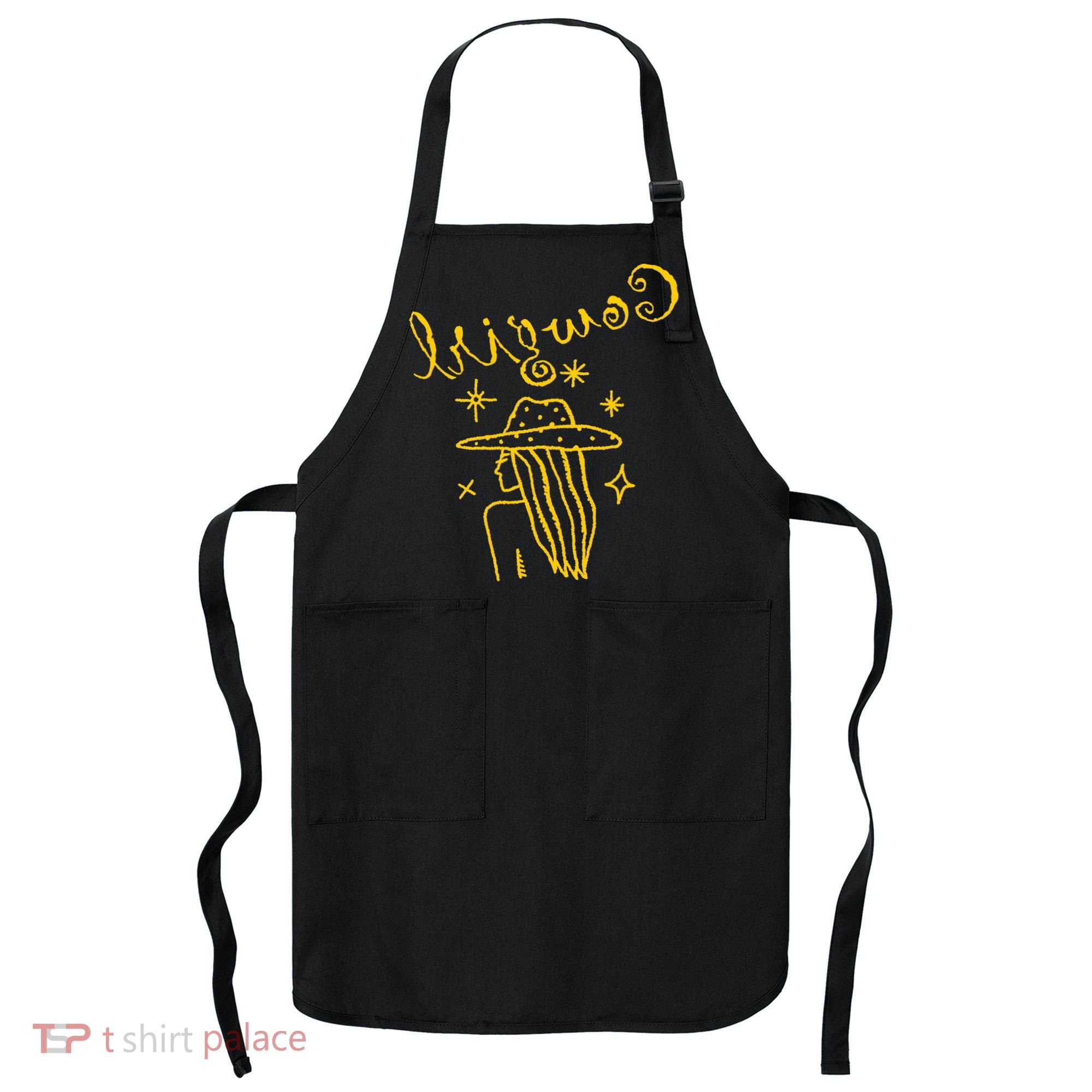 Reverse Cowgirl Script Stars Logo Apron