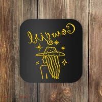 Reverse Cowgirl Script Stars Logo Coaster thumb 0