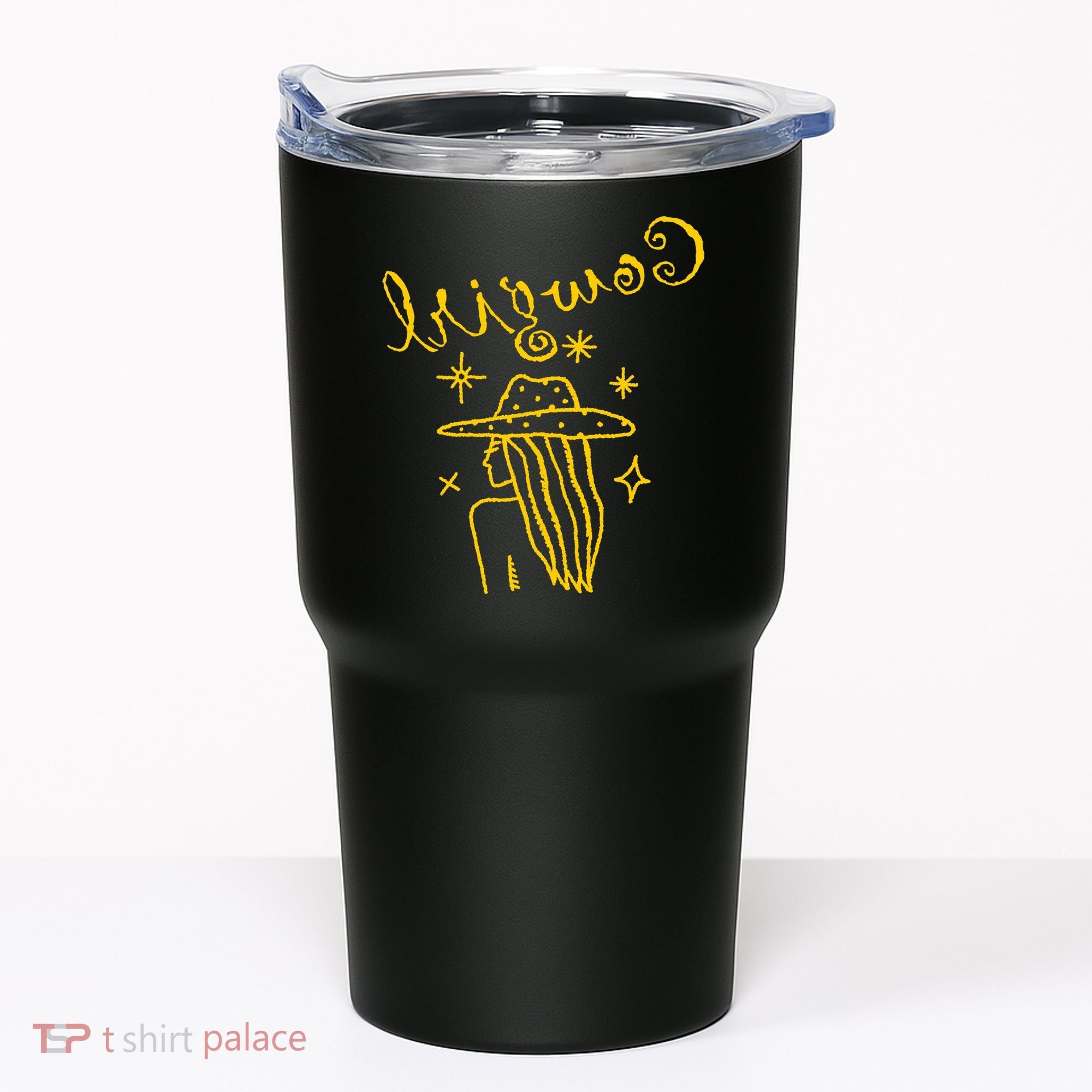 Reverse Cowgirl Script Stars Logo Tumbler