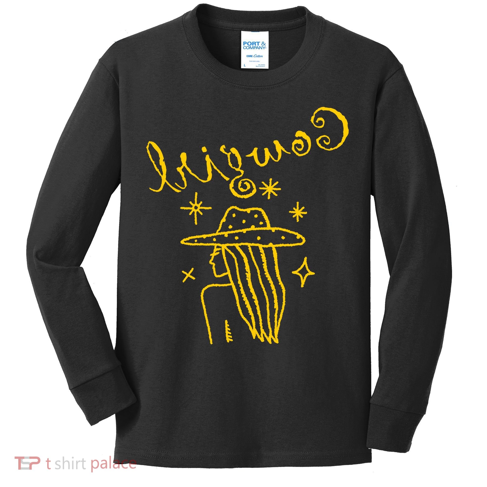 Reverse Cowgirl Script Stars Logo Kids Long Sleeve Shirt