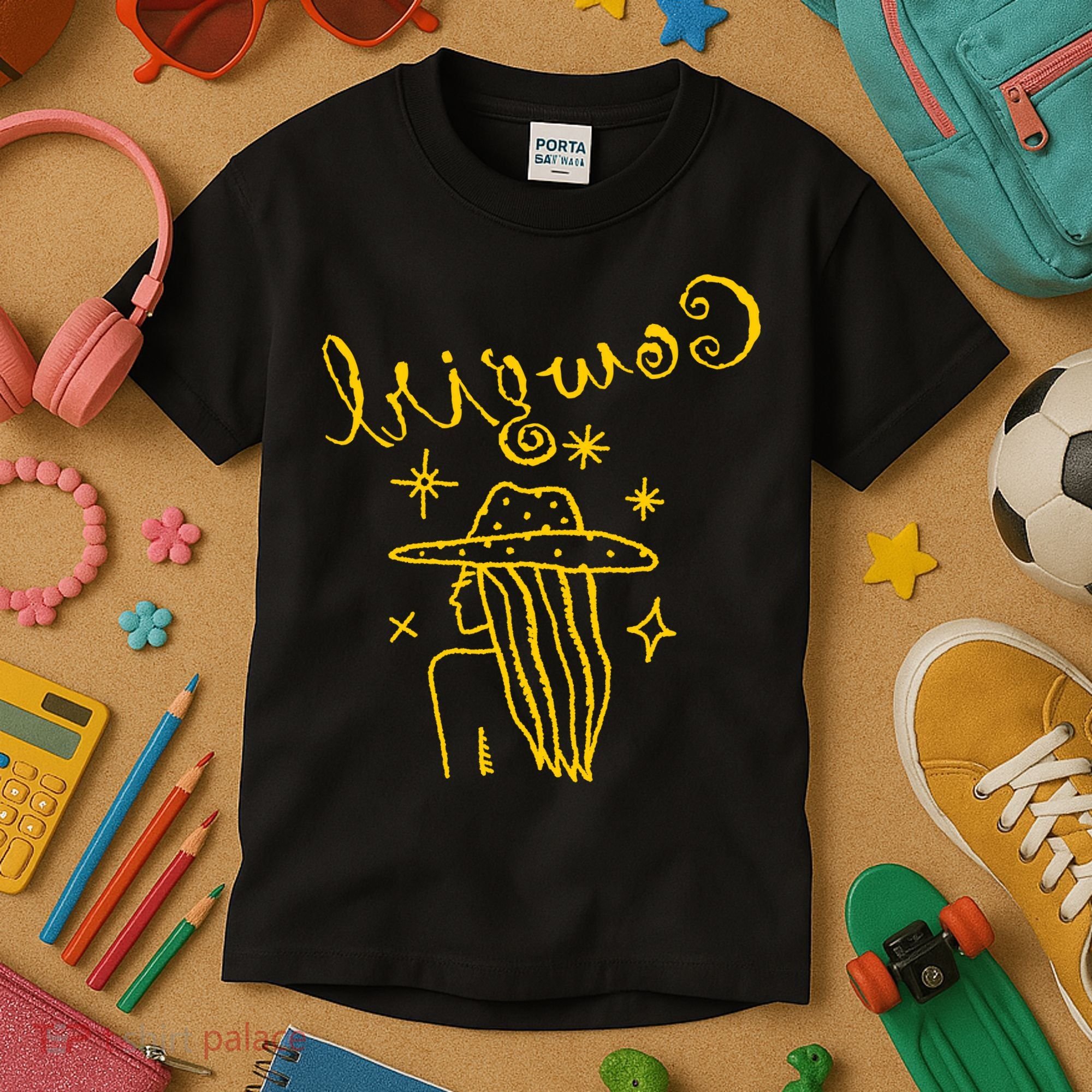 Reverse Cowgirl Script Stars Logo Kids T-Shirt