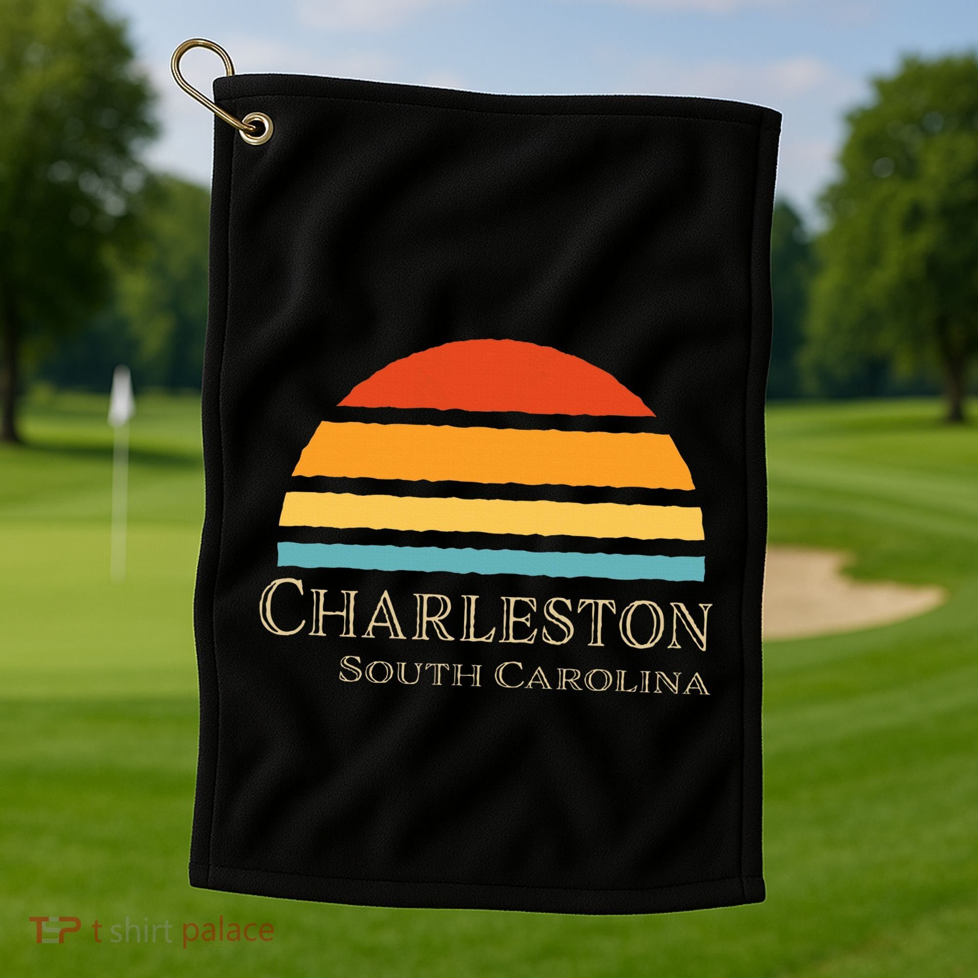 Retro Charleston South Carolina Golf Towel