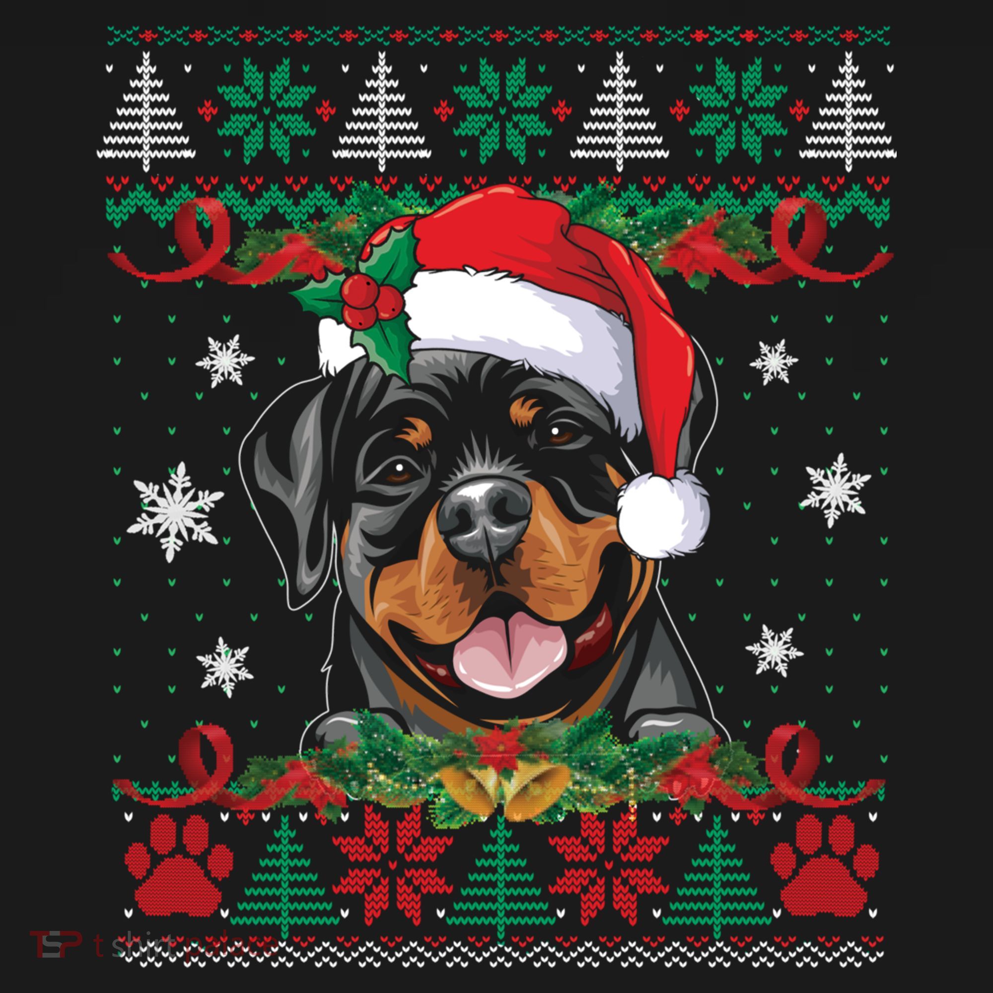 Rottweiler Christmas Santa Ugly Sweater Dog Lover Xmas Pjs Great Gift Women's Hoodie
