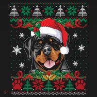 Rottweiler Christmas Santa Ugly Sweater Dog Lover Xmas Pjs Great Gift Ornament thumb 1