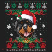 Rottweiler Christmas Santa Ugly Sweater Dog Lover Xmas Pjs Great Gift Golf Towel thumb 3