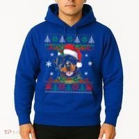Rottweiler Christmas Santa Ugly Sweater Dog Lover Xmas Pjs Great Gift Hoodie thumb 2