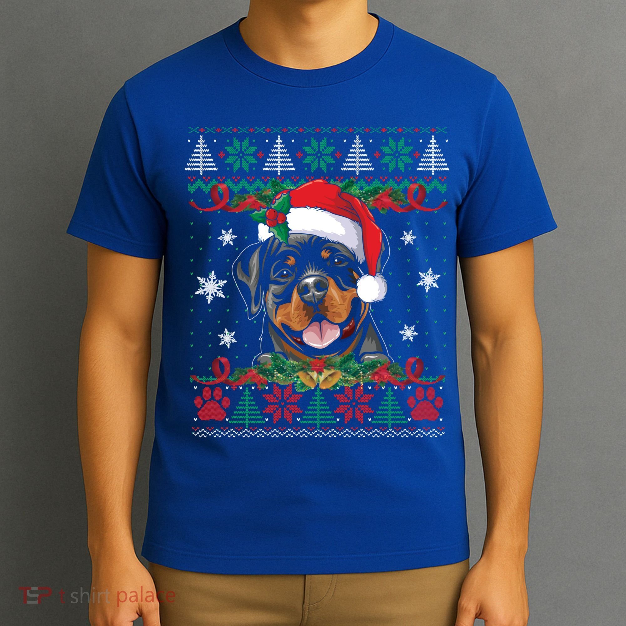 Rottweiler Christmas Santa Ugly Sweater Dog Lover Xmas Pjs Great Gift T-Shirt