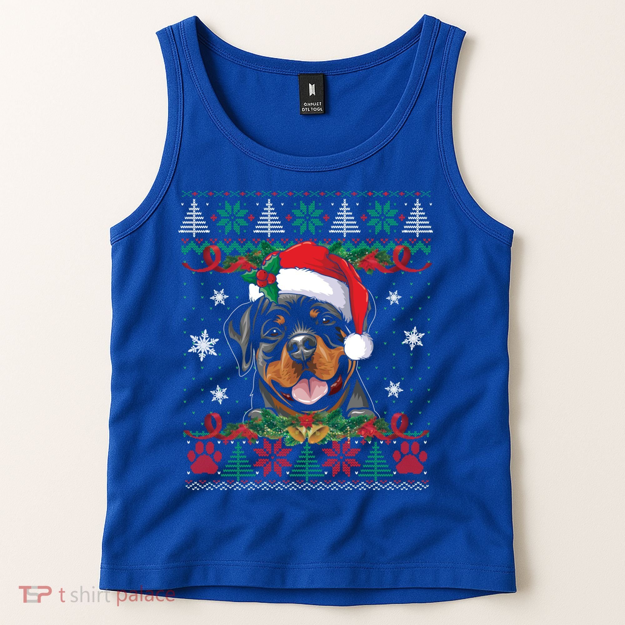 Rottweiler Christmas Santa Ugly Sweater Dog Lover Xmas Pjs Great Gift Tank Top