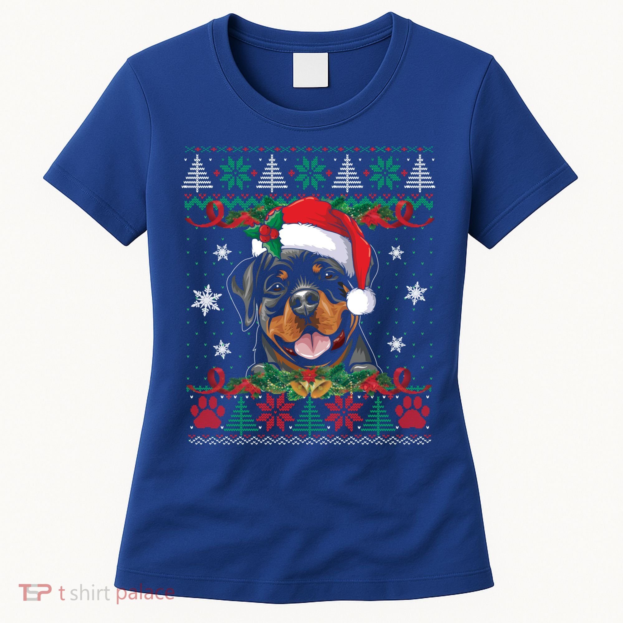 Rottweiler Christmas Santa Ugly Sweater Dog Lover Xmas Pjs Great Gift Women's T-Shirt