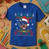 Rottweiler Christmas Santa Ugly Sweater Dog Lover Xmas Pjs Great Gift Kids T-Shirt thumb 3