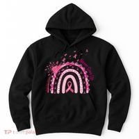 Rainbow Cancer Survivor Breast Cancer Pink Ribbon Hoodie thumb 0