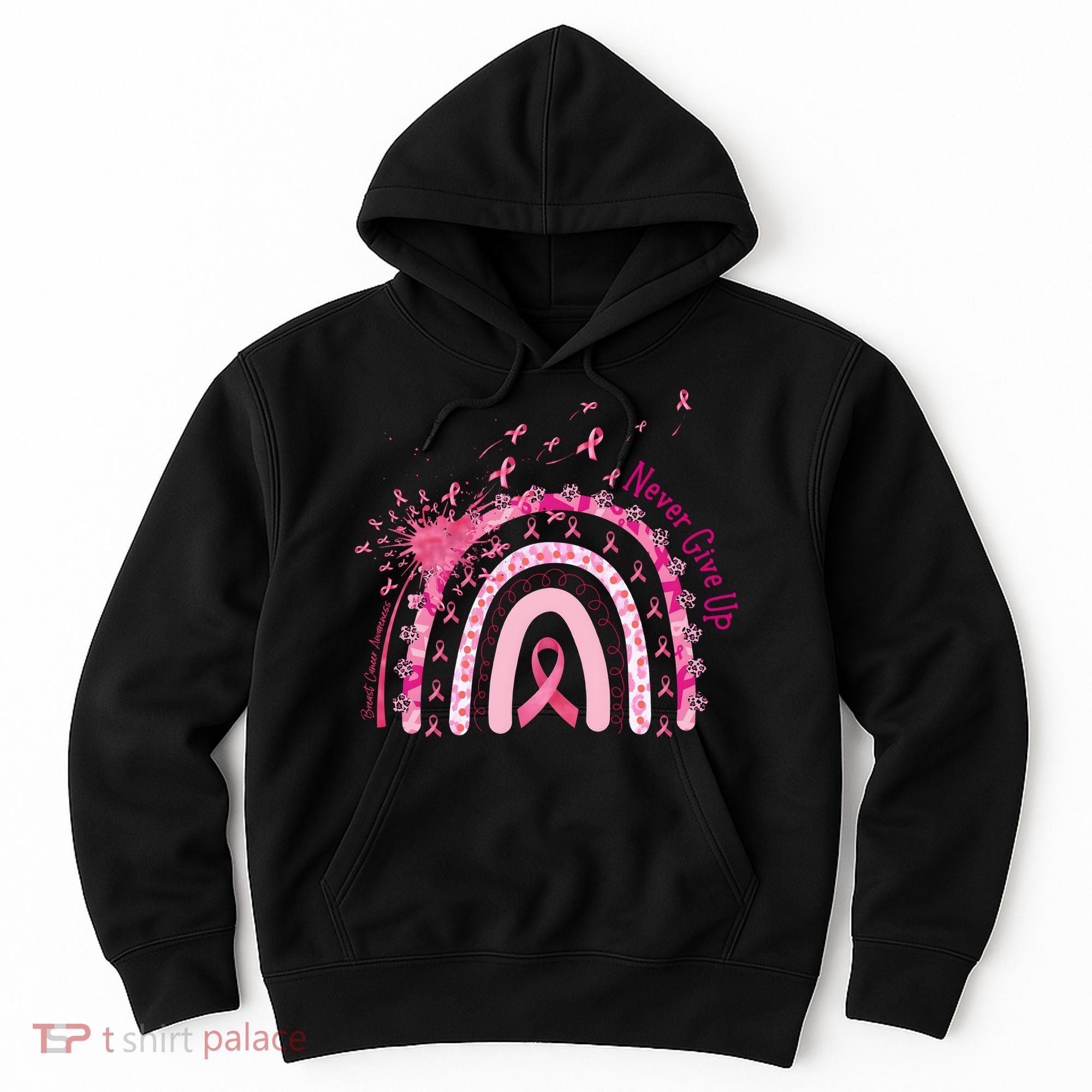 Rainbow Cancer Survivor Breast Cancer Pink Ribbon Hoodie