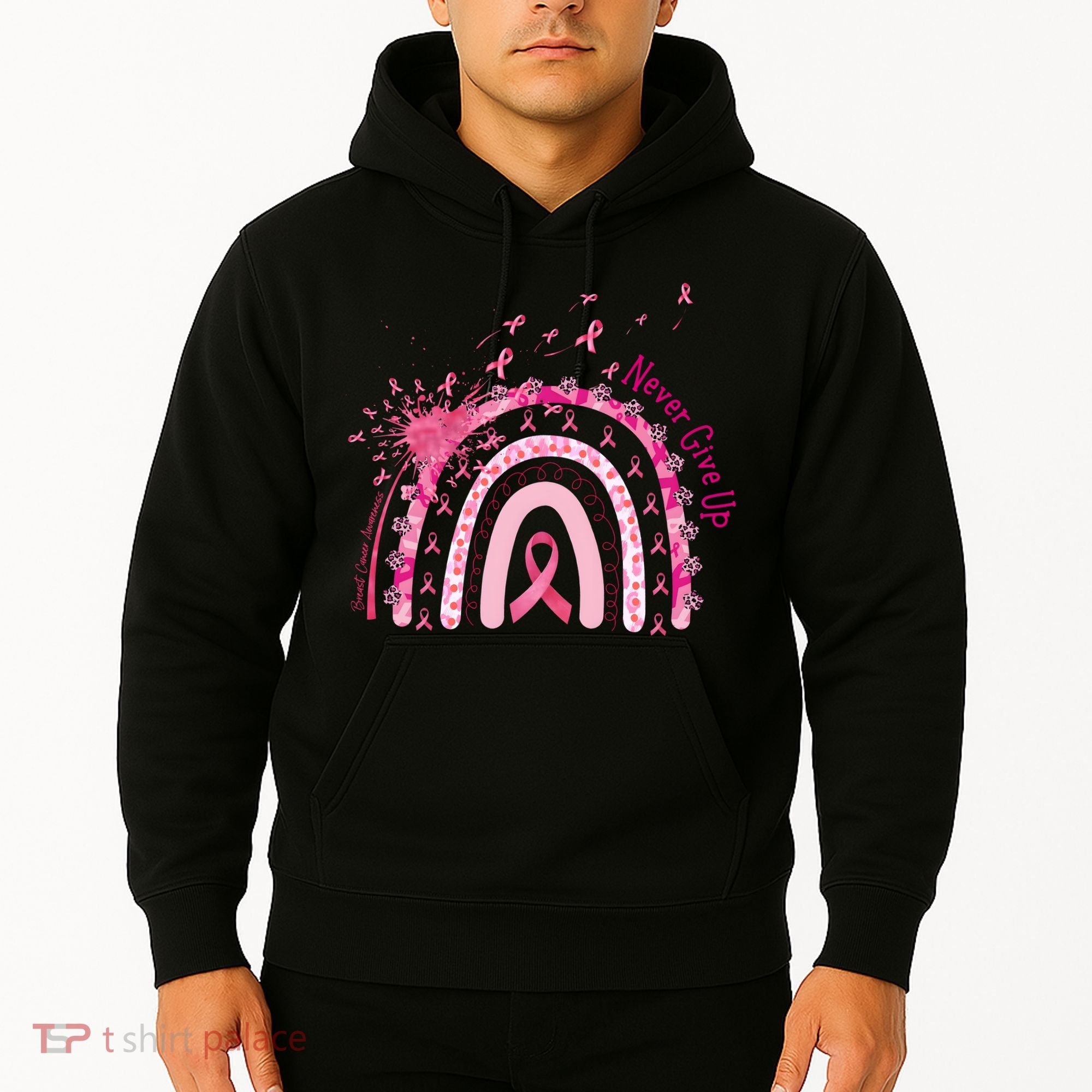 Rainbow Cancer Survivor Breast Cancer Pink Ribbon Hoodie