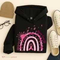 Rainbow Cancer Survivor Breast Cancer Pink Ribbon Hoodie thumb 4